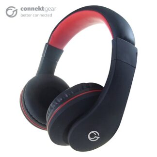 CONNEkT Gear HP531 Stereo Mobile On-Ear Headset with In-Line Mic and Controller - Black/Red