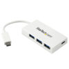 StarTech.com 4-Port USB-C Hub - USB-C to 1x USB-C and 3x USB-A - USB 3.0 Hub - White