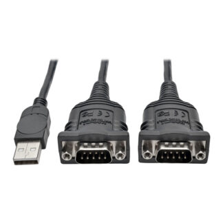 Tripp Lite U209-006-2 2-Port USB to DB9 Serial FTDI Adapter Cable with COM Retention (M/M)