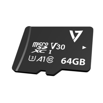 V7 64GB U3 V30 A1 Micro SDXC Card CL10 UHD + Adapter