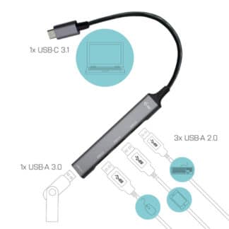 i-tec Metal USB-C HUB 1x USB 3.0 + 3x USB 2.0