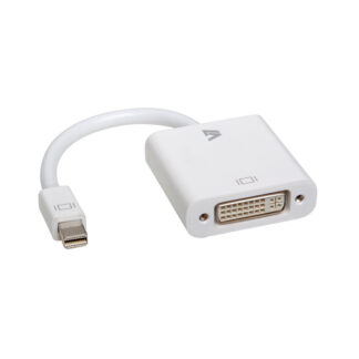 V7 White Video Adapter Mini DisplayPort Male to DVI-D Male