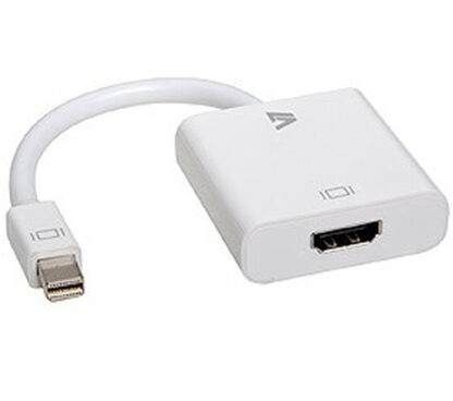 V7 White Video Adapter Mini DisplayPort Male to HDMI Female